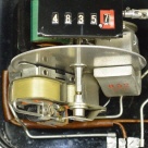 [00545] Kilowattstunden Wechselstromzhler mit Mnzkassierer; AEG; um 1950