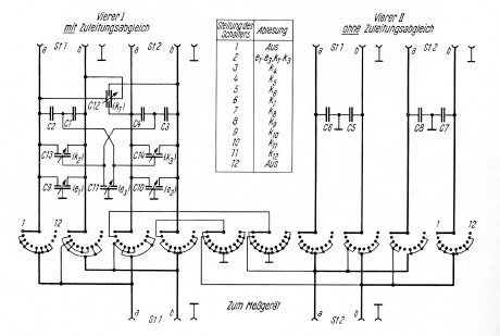 [00877] Rel 3 B 93a - Umschalter fr Nebenvierermessungen mit Zuleitungsabgleich-Kondensatoren; Siemens & Halske; 1958
