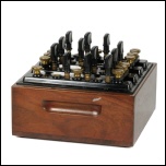 [00168] WLs 17 - Widerstnde mit Stpselschaltung fr Gleichstrom und Niederfrequenten Wechselstrom, 0,1 ... 400 Ohm (4 Reihen), Seriennummer 35932; Hartmann & Braun; ca. 1940