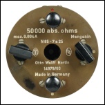 [01028] Przisionswiderstand N85-7a25 (Exportversion), 50000 Abs. Ohm; Otto Wolff, 1960